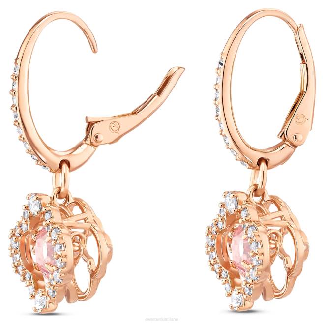 Swarovski DV4B801 gioielleria trifoglio, rosa, placcato tonalità oro rosa orecchini pendenti da danza scintillanti