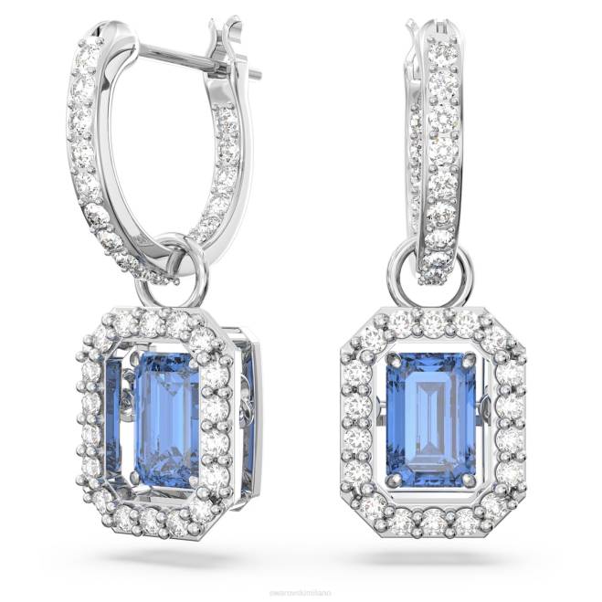 Swarovski DV4B802 gioielleria taglio ottagonale, blu, placcato rodio orecchini pendenti millenari