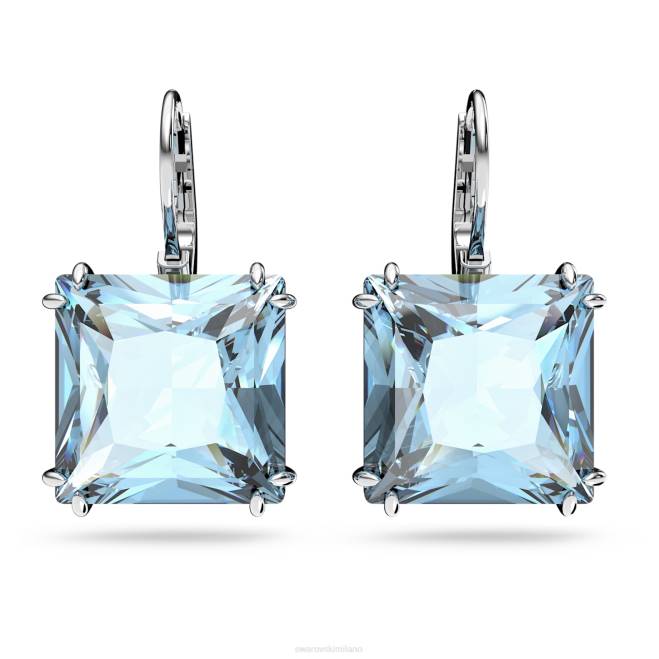 Swarovski DV4B804 gioielleria taglio quadrato, blu, placcato rodio orecchini pendenti millenari