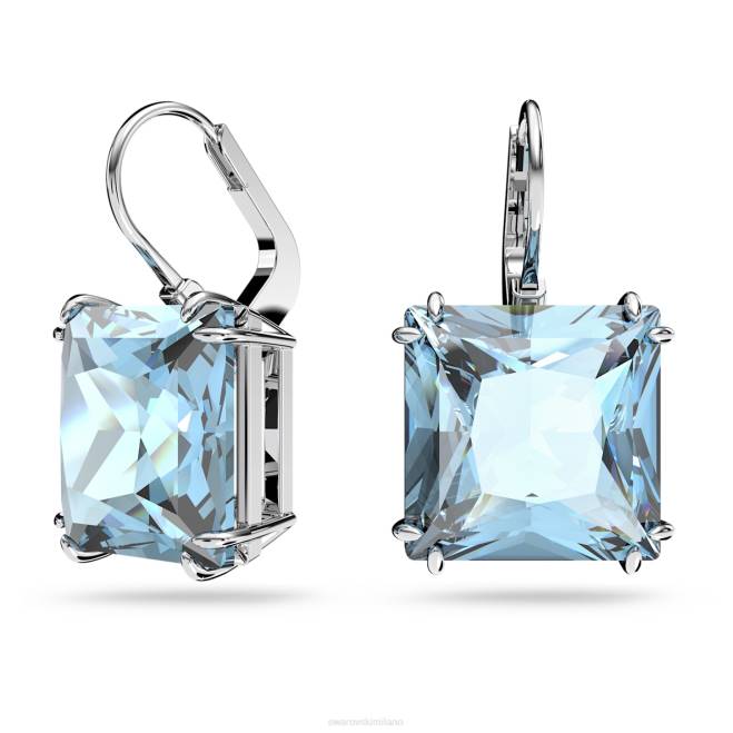 Swarovski DV4B804 gioielleria taglio quadrato, blu, placcato rodio orecchini pendenti millenari