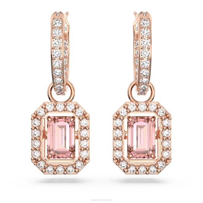 Swarovski DV4B811 gioielleria taglio ottagonale, rosa, placcato tonalità oro rosa orecchini pendenti millenari