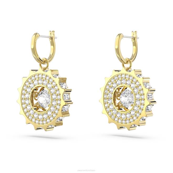 Swarovski DV4B814 gioielleria tagli rotondi misti, bianco, placcato oro orecchini pendenti rota