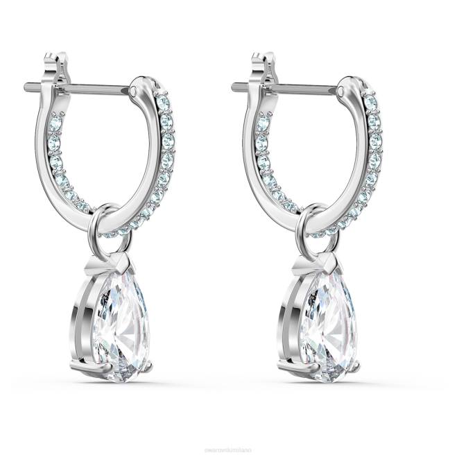 Swarovski DV4B815 gioielleria taglio a pera, bianco, placcato rodio attirare gli orecchini pendenti
