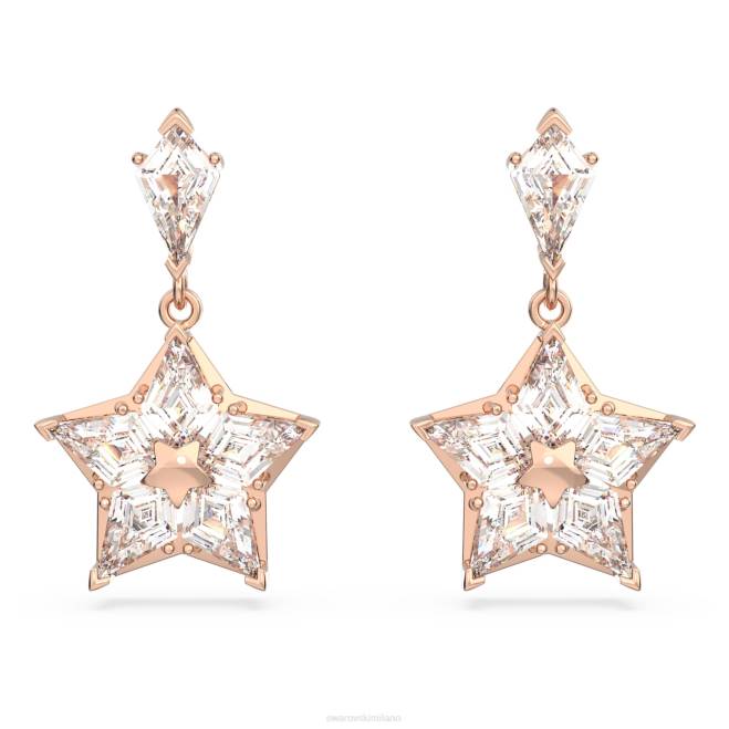 Swarovski DV4B817 gioielleria taglio aquilone, stella, bianco, placcato tonalità oro rosa orecchini pendenti stella