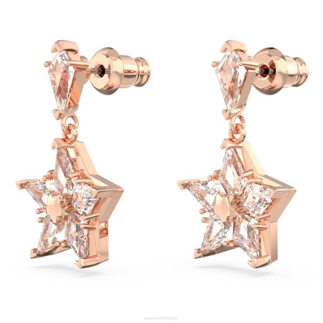 Swarovski DV4B817 gioielleria taglio aquilone, stella, bianco, placcato tonalità oro rosa orecchini pendenti stella
