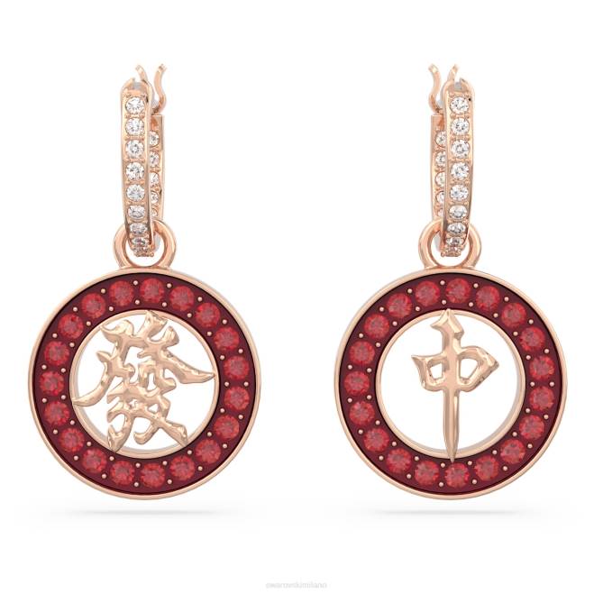 Swarovski DV4B818 gioielleria rosso, placcato tonalità oro rosa orecchini pendenti alea