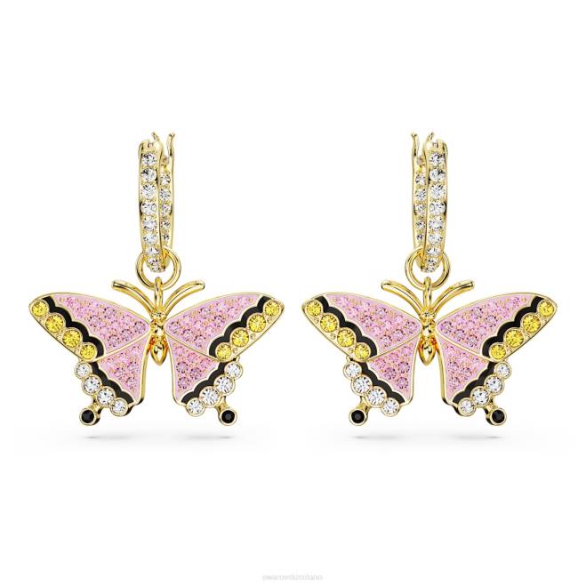 Swarovski DV4B824 gioielleria farfalla, multicolore, placcato color oro orecchini pendenti idillia