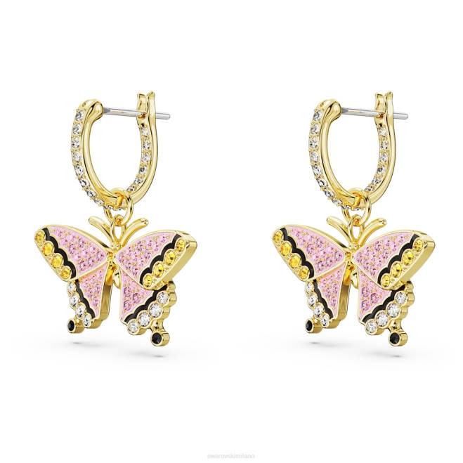 Swarovski DV4B824 gioielleria farfalla, multicolore, placcato color oro orecchini pendenti idillia