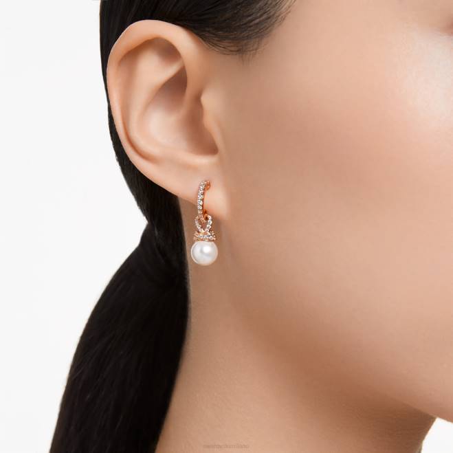 Swarovski DV4B825 gioielleria bianco, placcato color oro rosa originariamente orecchini pendenti