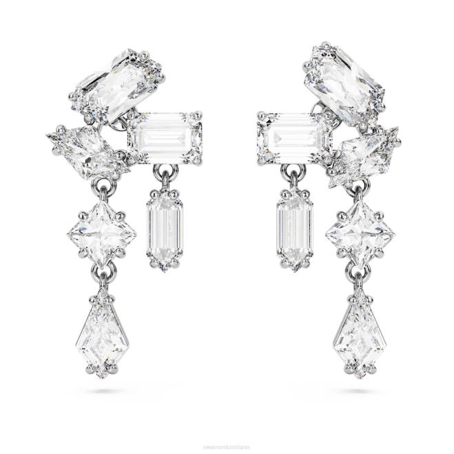 Swarovski DV4B827 gioielleria tagli misti, bianchi, rodiati orecchini pendenti mesmera