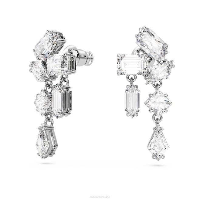 Swarovski DV4B827 gioielleria tagli misti, bianchi, rodiati orecchini pendenti mesmera