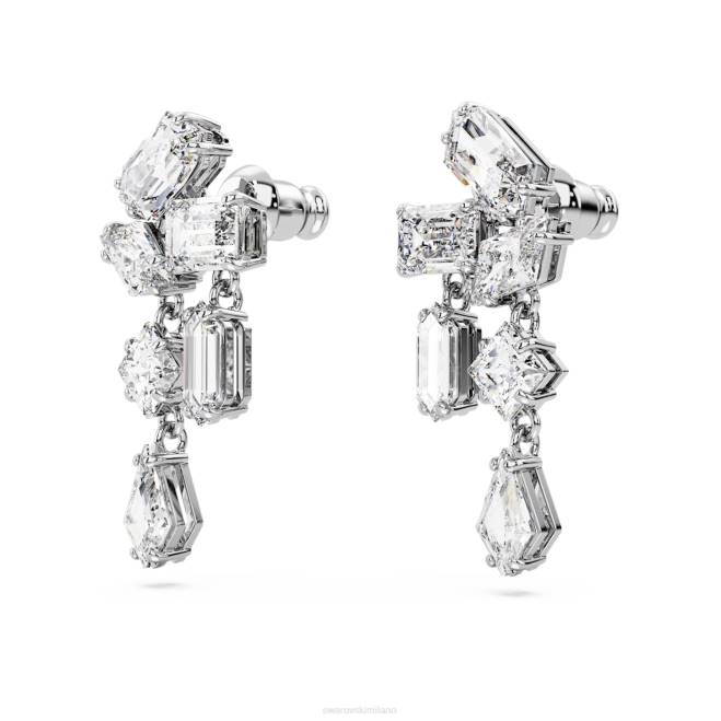 Swarovski DV4B827 gioielleria tagli misti, bianchi, rodiati orecchini pendenti mesmera