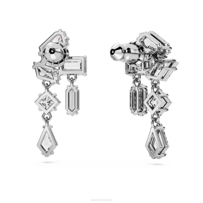 Swarovski DV4B827 gioielleria tagli misti, bianchi, rodiati orecchini pendenti mesmera