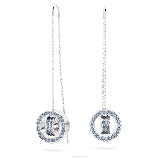 Swarovski DV4B828 gioielleria blu, rodiato orecchini a goccia cavi