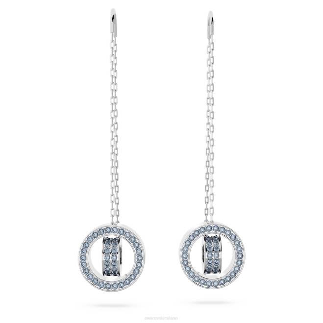 Swarovski DV4B828 gioielleria blu, rodiato orecchini a goccia cavi