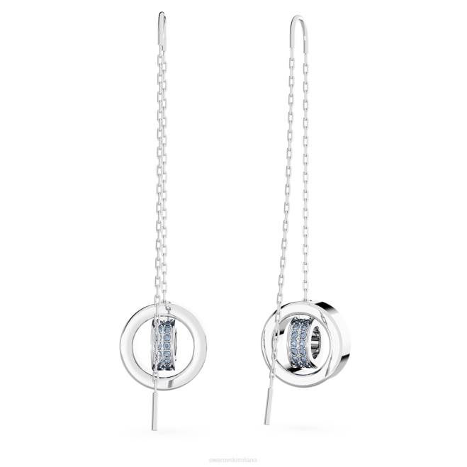 Swarovski DV4B828 gioielleria blu, rodiato orecchini a goccia cavi