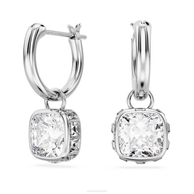 Swarovski DV4B832 gioielleria taglio quadrato, bianco, placcato rodio orecchini pendenti stilla