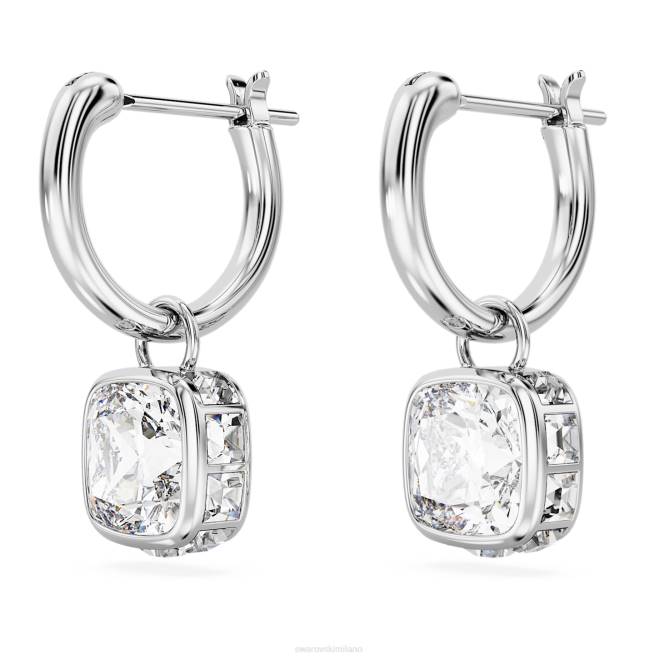 Swarovski DV4B832 gioielleria taglio quadrato, bianco, placcato rodio orecchini pendenti stilla