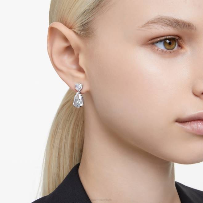 Swarovski DV4B833 gioielleria tagli misti, bianchi, rodiati orecchini pendenti mesmera