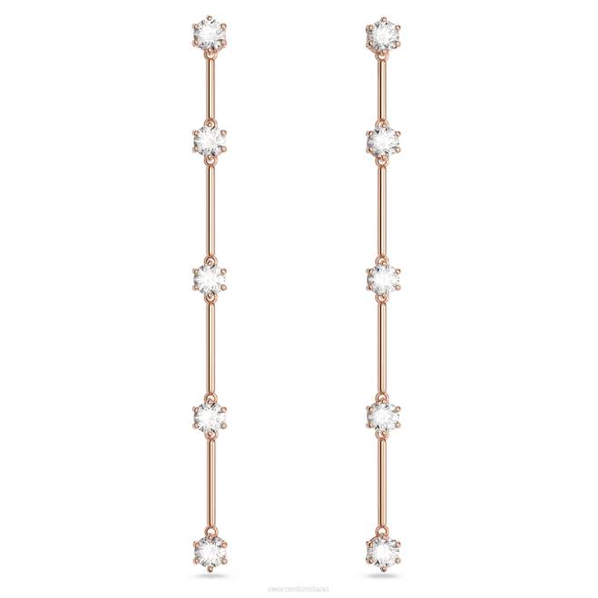 Swarovski DV4B834 gioielleria taglio rotondo, bianco, placcato tonalità oro rosa orecchini pendenti costellazione
