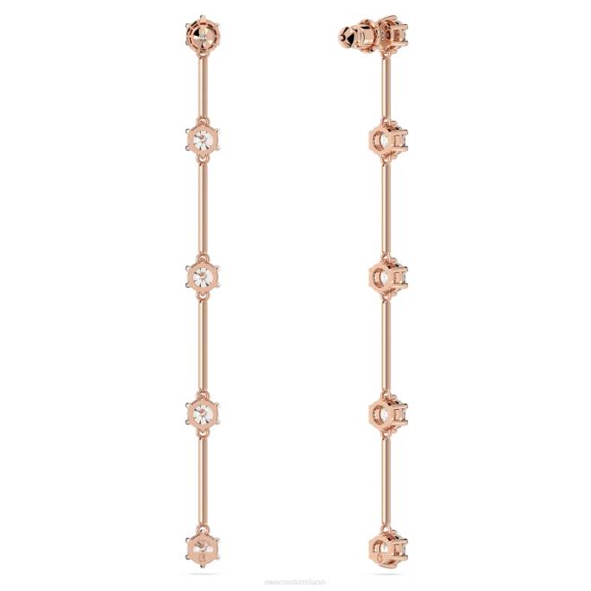 Swarovski DV4B834 gioielleria taglio rotondo, bianco, placcato tonalità oro rosa orecchini pendenti costellazione