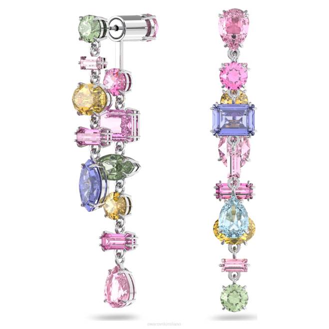 Swarovski DV4B847 gioielleria design asimmetrico, tagli misti, multicolore, rodiato orecchini pendenti gema