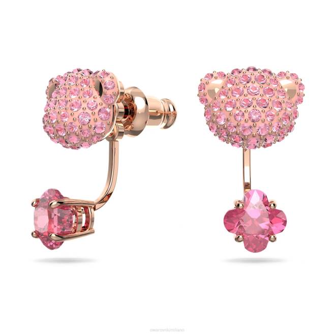 Swarovski DV4B857 gioielleria orsetto, rosa, placcato tonalità oro rosa giacche con orecchini di peluche
