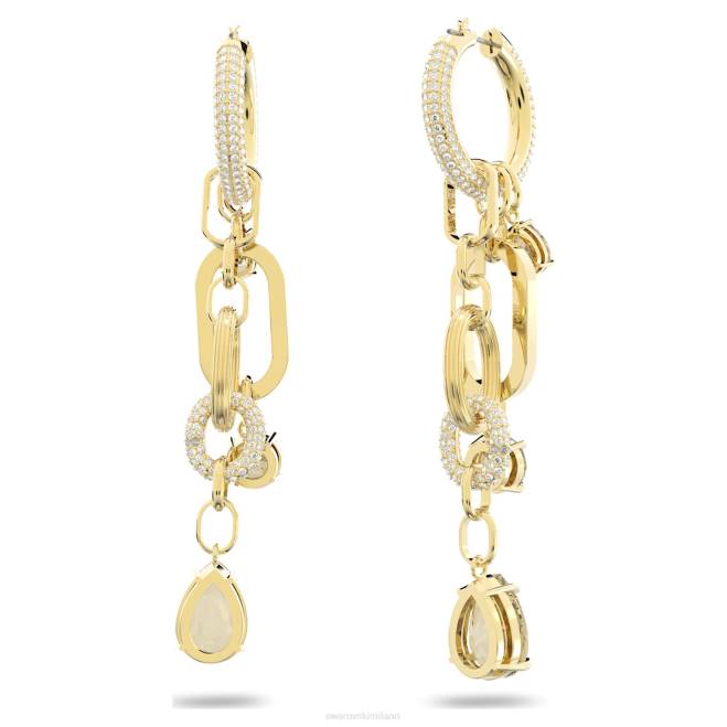 Swarovski DV4B861 gioielleria marrone, placcato color oro orecchini pendenti in ambra