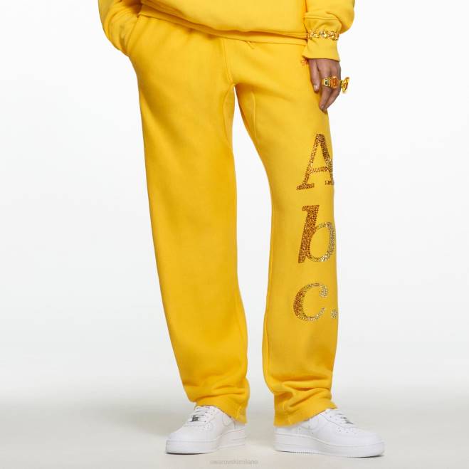 Swarovski DV4B1505 pantaloni della tuta giallo pantaloni della tuta con oggetti colorati