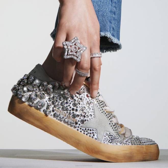 Swarovski DV4B1494 scarpe da ginnastica bianco Scarpe da ginnastica Golden Goose Super Star da donna